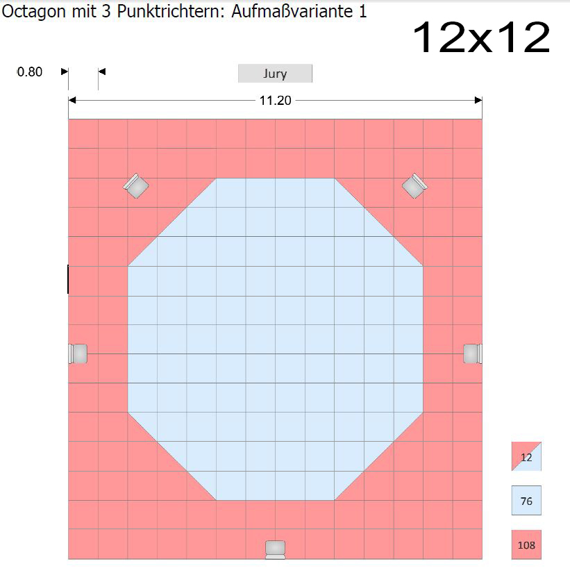 Tapis emboîtable réversible.Coins Octagon WT rec.