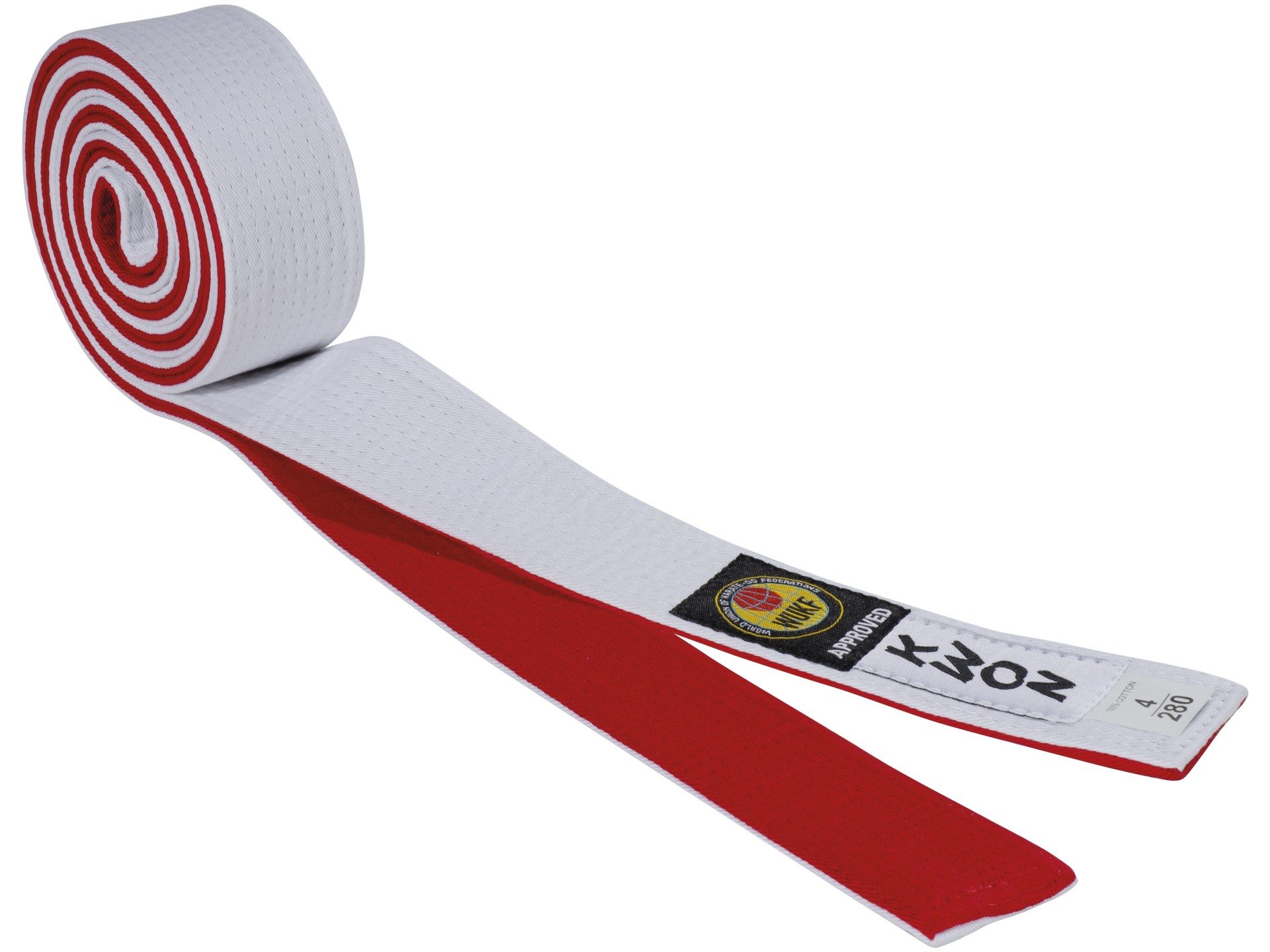 Ceinture réversible rouge/blanche - reconnue par la WUKF