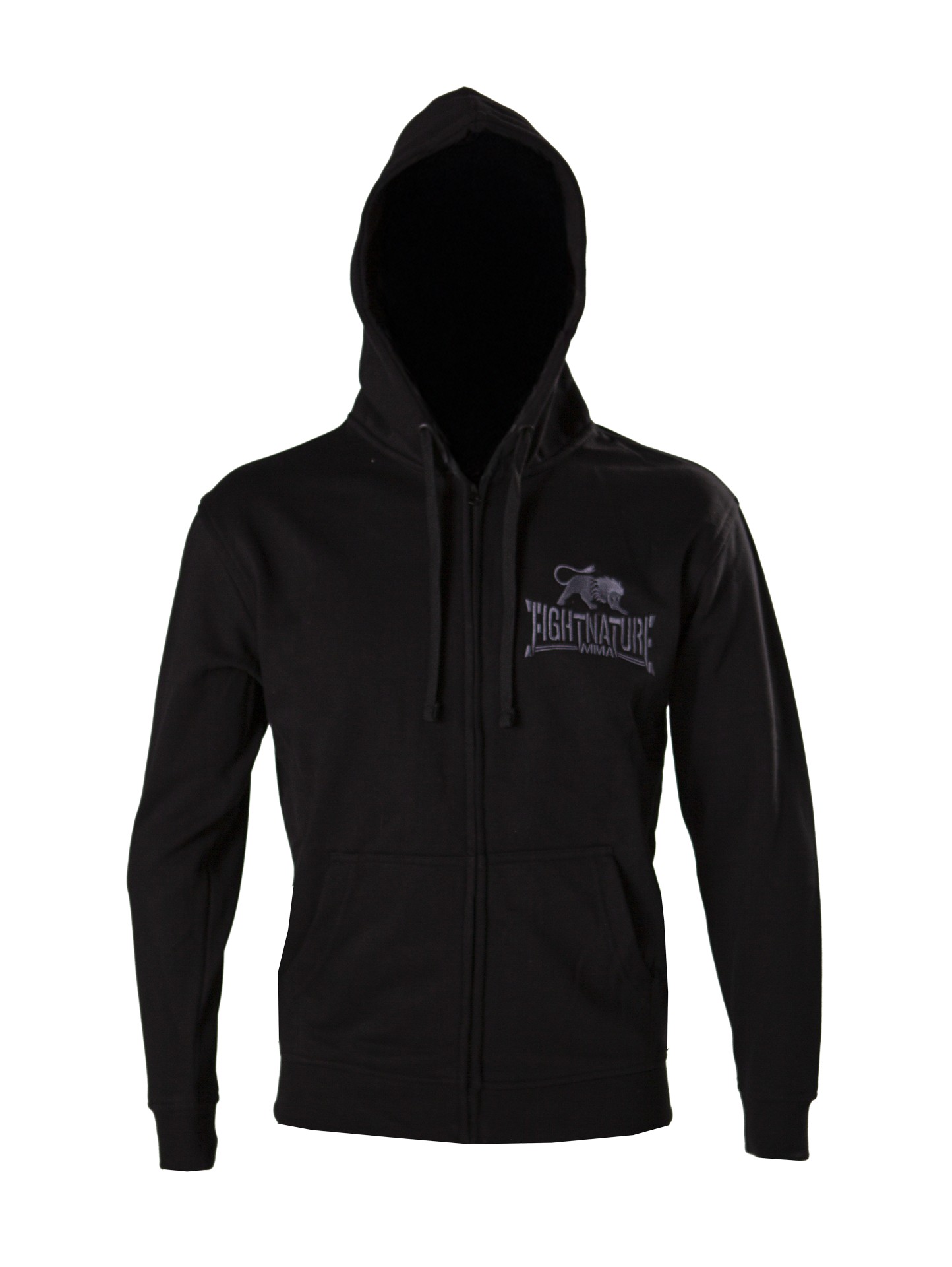 FIGHTNATURE Sweat à capuche zippé noir avec logo