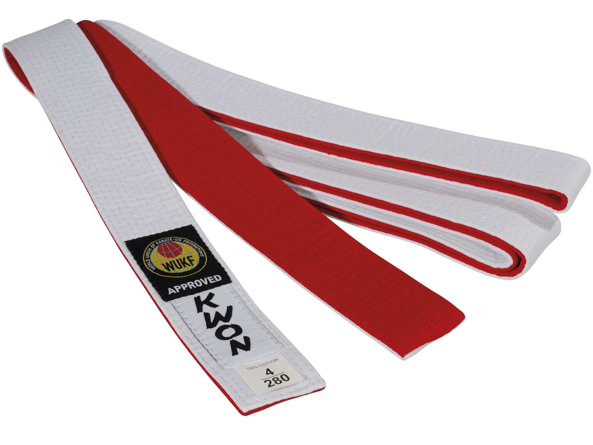 Ceinture réversible rouge/blanche - reconnue par la WUKF
